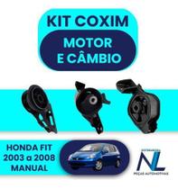 Kit 3 Coxim Calco Motor E Câmbio Honda Fit 2003 A 2008 Manua - Shockbras
