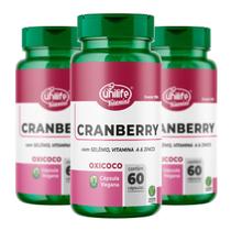 Kit 3 Cranberry 500mg 180 Capsulas - Unilife - Com Selênio Vitamina A E Zinco