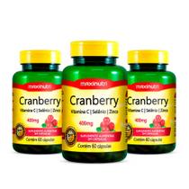 Kit 3 Cranberry Vitamina C+ Selênio 60 Capsulas Maxinutri