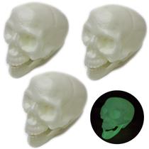 Kit 3 Cranio Caveira Esqueleto Neon Brilha Escuro Halloween - Pais e filhos