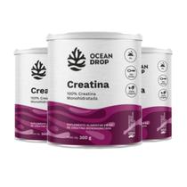 Kit 3 Creatina 100% Pura Monohidratada (300G) - Ocean Drop