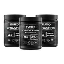 Kit 3 Creatina 100 Pura Monohidratada Furyx 300g 100 Doses