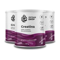 Kit 3 Creatina Monohidratada Ocean Drop Vegana 300g