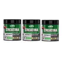 Kit 3 Creatina Saborizada Monohidratada Limão Unilife 300g