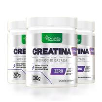 Kit 3x Creatina Turbo Power X3 Monohidratada Creatine - Suplemento Em Pó 300G Cada - Denavita