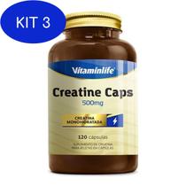Kit 3 Creatine 500Mg - 120 Cápsulas - Vitaminlife