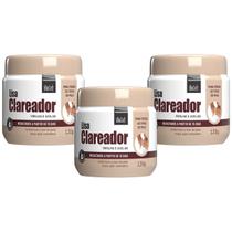 Kit 3 Creme Clareador Virilha Axilas Lisa BioSoft 7 Dias Tripla Acao Uniformiza Tom Hidratacao 120g