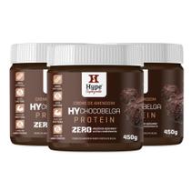 Kit 3 Creme de Amendoim HyChocobelga Protein Hype 450g