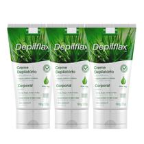 Kit 3 Creme de Depilação Corporal Perna Braço Axila e Virilha Aloe Vera Depilflax 100g