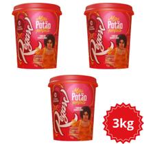 Kit 3 Creme de Tratamento para Pentear e Hidratante 2 em 1 Regarv 1kg Corpo Dourado Todos os Tipos de Cabelo -