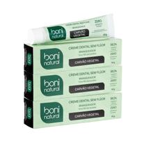 Kit 3 Creme Dental Boni Natural Menta e Carvão Vegetal 90g Kit 3 Creme Dental Boni Natural Menta e Carvão Vegetal 90g