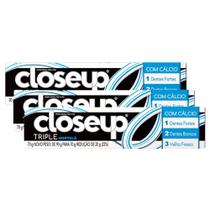 Kit 3 Creme Dental Close Up Tripla Proteção Hortelã 70g Kit 3 Creme Dental Close Up Tripla Proteção Hortelã 70g