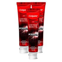 Kit 3 Creme Dental Colgate Luminous White Carvão Ativado 140g