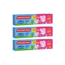 Kit 3 Creme Dental Infantil Com Fluor Dentalclean Peppa Pig