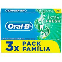 Kit 3 Creme Dental Oral-B Extra Fresh Menta 70g Cada