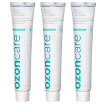 Kit 3 Creme Dental Ozonizado Natural Vegano Menta Sem Flúor Prevenção Cárie 90g Ozoncare