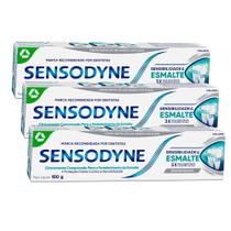 Kit 3 Creme Dental Sensodyne Sensibilidade & Esmalte Branqueador 100g