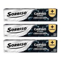 kit 3 Creme Dental Sorriso Carvão 140g
