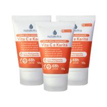 Kit 3 Creme Desodorante Antitranspirante Natuseiva Vita C e Karité 50g Hidratação, Nutrição e 48h