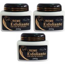 Kit 3 Creme Esfoliante Com Sebo de Carneiro 240g Para Pés Mãos Corpo