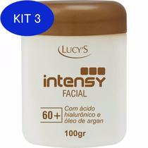 Kit 3 Creme Face Argan Anti Ruga Vitaminae 60+ Lucys 100G E Argila
