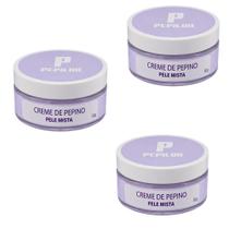 Kit 3 Creme Facial De Pepino Pele Mista 50G - Pepilon