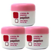Kit 3 Creme Facial De Pepino Pele Oleosa 50G - Pepilon