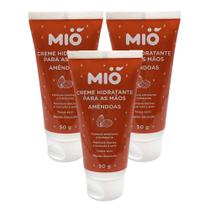 Kit 3 Creme Hidratante Mió para as Mãos Amêndoas 50g
