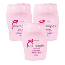 Kit 3 Creme Hidratante Para Tratamento de Pés Rachados e Ressecados Dermopés 230 g