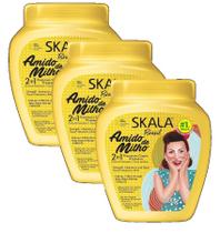 kit 3 Creme Tratamento Capilar Skala Amido De Milho 1kg