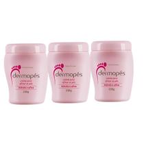 Kit 3 Creme Tratamento de Pés Hidrata E Afina Dermopés 230g Rosa - Abelha Rainha