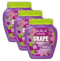 kit 3 Creme Tratamento Skala Brilho Extremo Uva 2 Em 1 1Kg