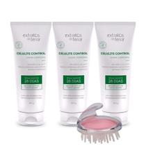 Kit 3 Cremes Celulite Control Corporal Extratos + Massageador
