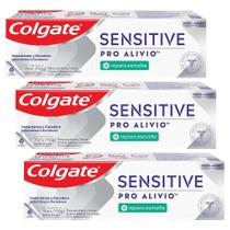 Kit 3 Cremes Dentais Colgate Repara Esmalte Sensitive Pro-Alívio 110g