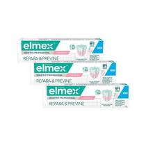 Kit 3 Cremes Dentais Elmex Sensitive Professional + Gengivas 110g Cada