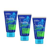 Kit 3 Cremes Depilação Depilflax Corporal Costas Peito Pernas Braço Masculino Men Sport 150g