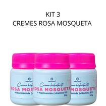 Kit 3 Cremes Hidratantes Rosa Mosqueta 50g Nativa Brasil