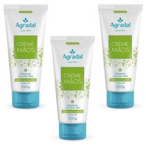 Kit 3 Cremes Mãos Hidratação Imediata Aloe Vera Agradal 100g