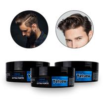 Kit 3 Cremes Modelador Extra Forte Cabelos 100g Yelsew Masculino Hair Cabeleireiro Barbeiro Barbearia Modelagem de Cabelos