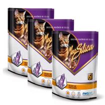 Kit 3 Cristais Higiênico De Silica Fresco Gatos 1,2Kg Mec Silica