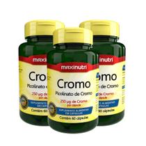 Kit 3 Cromo Picolinato de Cromo 100% IDR 60 Cáps Maxinutri Kit 3 Cromo Picolinato de Cromo 100% IDR 60 Cáps Maxinutri