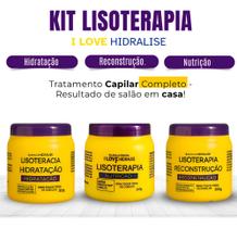 Kit 3 Cronograma Capilar Lisoterapia Hidratação Nutrição Reconstrução