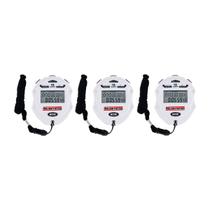 Kit 3 Cronômetro Digital 99 Lap Split 10 Memórias Relógio Calendário Alarme Contador Temporizador Cd-3000 Portátil