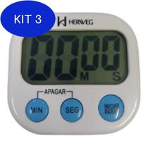 Kit 3 Cronometro Timer Temporizador Regressivo Digital 60M - Herweg