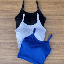Kit 3 Cropped Feminino com Bojo Mitti Kit 3 Cropped Feminino com Bojo Mitti