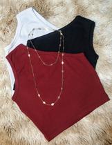 kit 3 Cropped Mula Manca Ribana Canelada