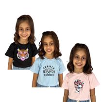 Kit 3 Cropped Para Meninas Estampado Algodão Qualidade Preço Top