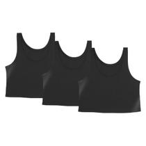Kit 3 Cropped Regata Cavado Good Look Dry Fit Proteção Solar UV Feminino Fitness Academia Treino Blusinha Confortável