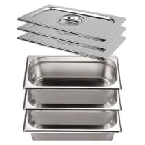 Kit 3 Cuba Gastronômica Gn 1/3 100mm Tampa Buffet Envio Já