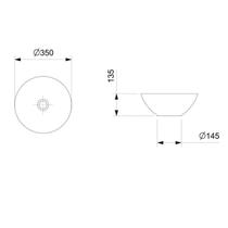 Kit 3 Cubas de Apoio Redonda sem Mesa 350 Design D1 Celite Kit 3 Cubas de Apoio Redonda sem Mesa 350 Design D1 Celite